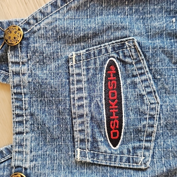 Vintage OshKosh B'gosh Blue Denim Shortalls, 24 Months - Picture 3 of 9